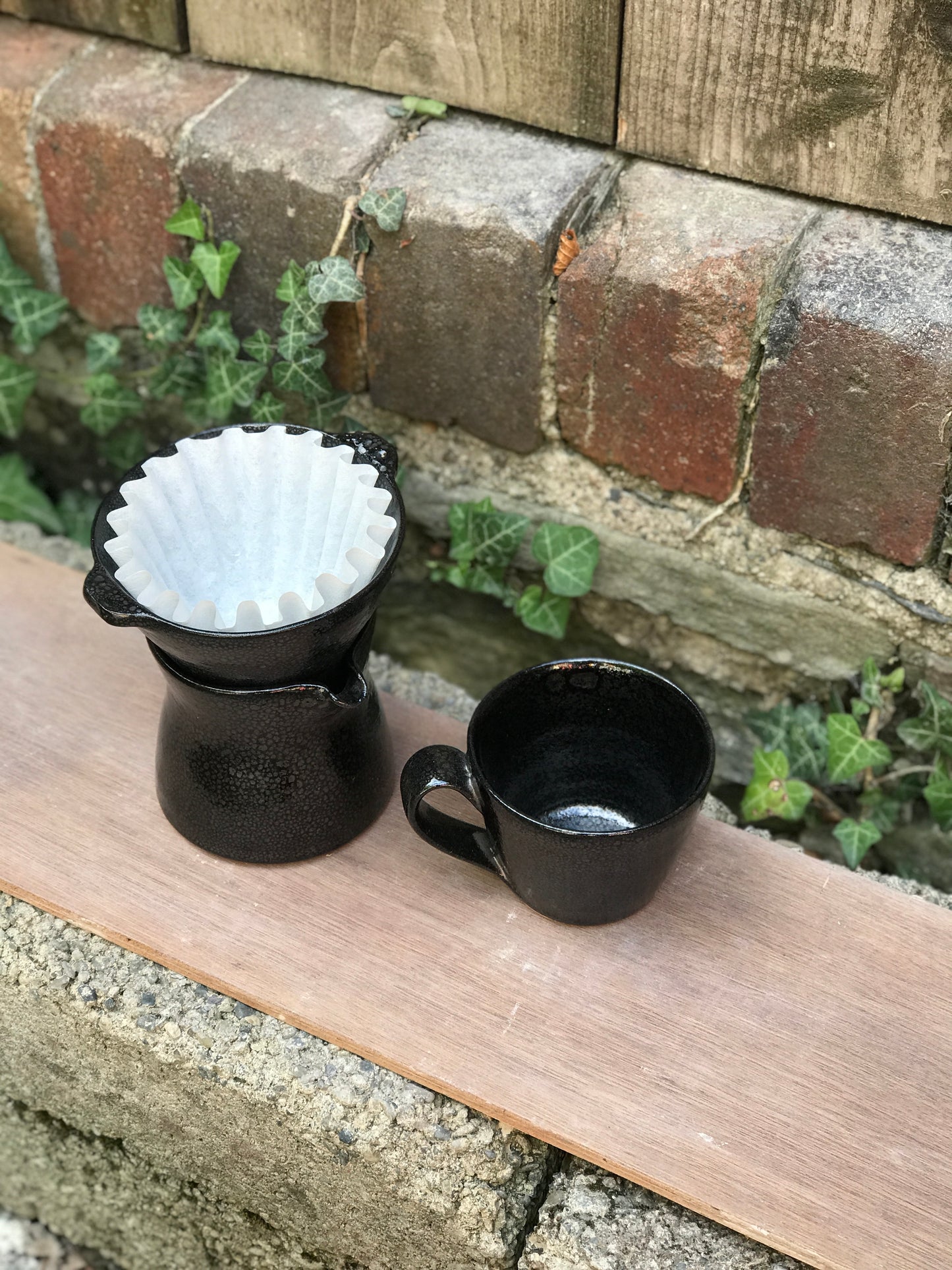 SALE Oil-spot coffee set